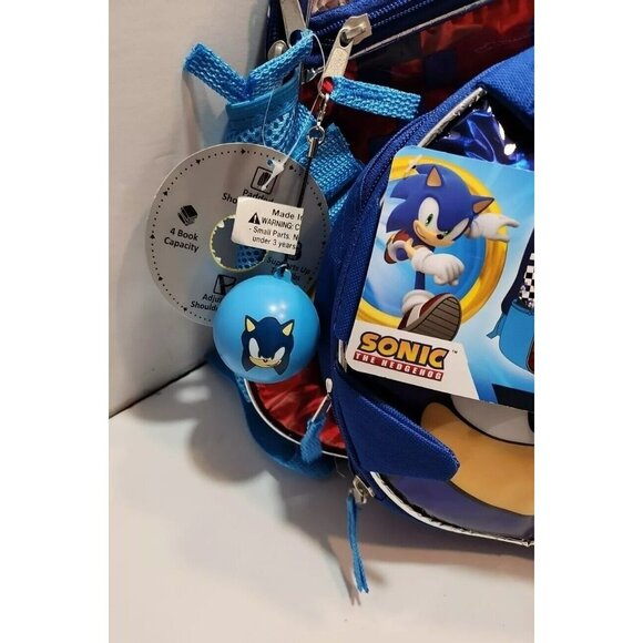 Sonic The Hedgehog "Gotta Go Fast" 5 Piece Set Backpack NWT - Picture 6 of 9